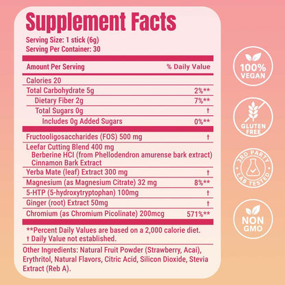 LeeFar Weight Loss Drink Mix | Strawberry Açaí | Appetite Control & Metabolism Support | 30 Servings