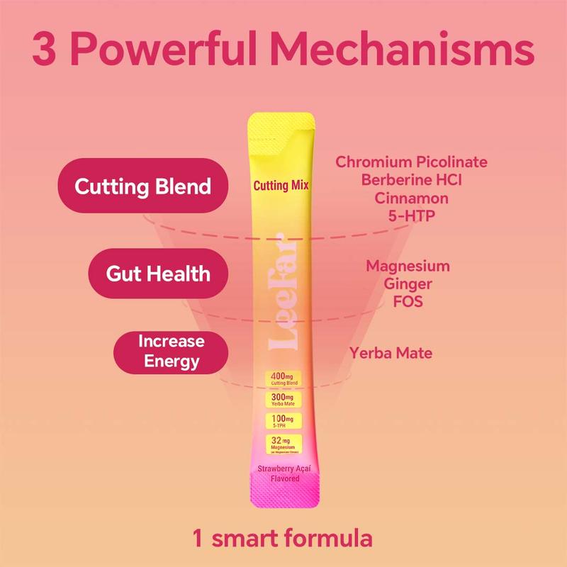 LeeFar Weight Loss Drink Mix | Strawberry Açaí | Appetite Control & Metabolism Support | 30 Servings